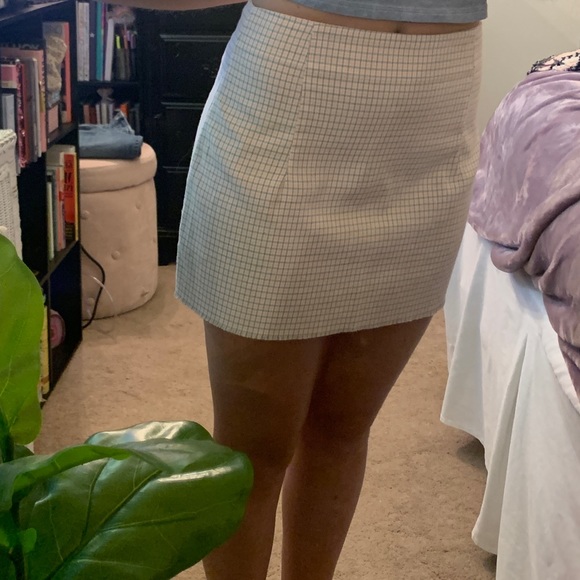 Vintage Plaid Pink Grey Trendy Y2K Cut-Off Mini Skirt XS - Picture 6 of 10